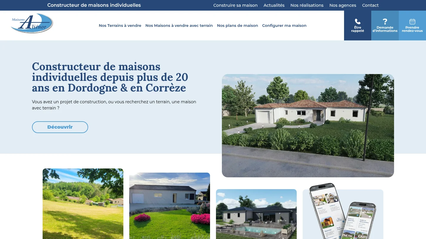 Capture de la page d’accueil de Maisons Maury