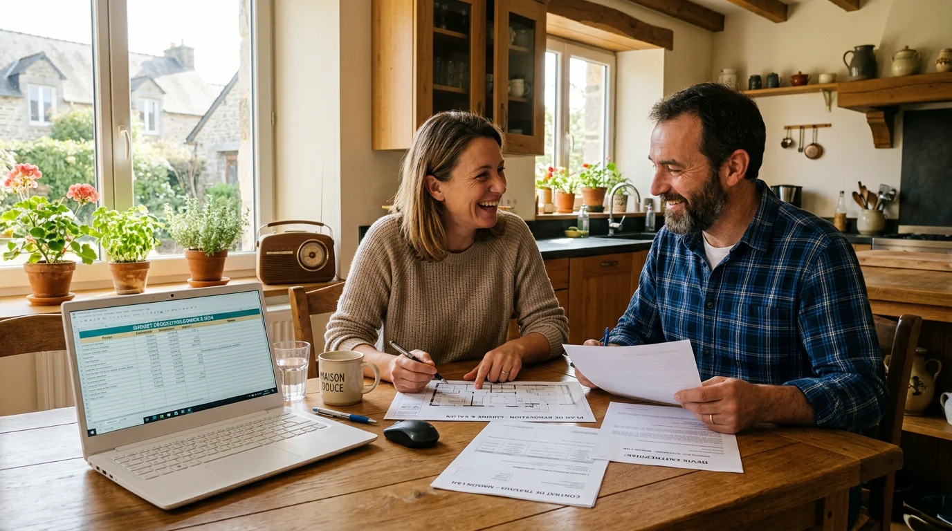 Un couple européen étudie les aides à la rénovation énergétique à la maison