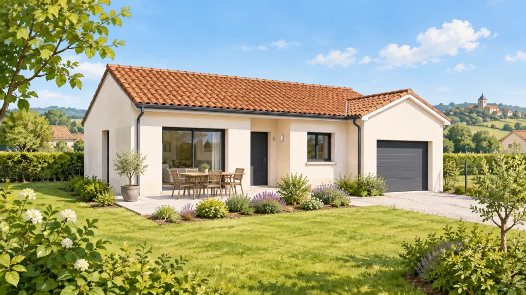 Maison neuve individuelle dans un cadre résidentiel verdoyant en Dordogne